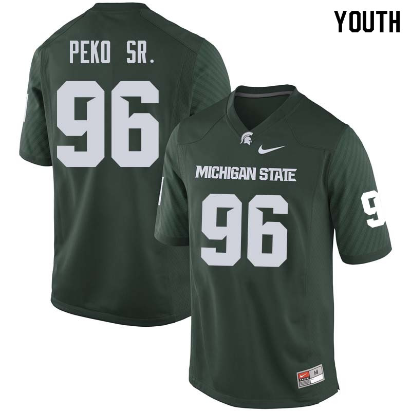 Youth #96 Domata Peko Sr. Michigan State College Football Jerseys Sale-Green